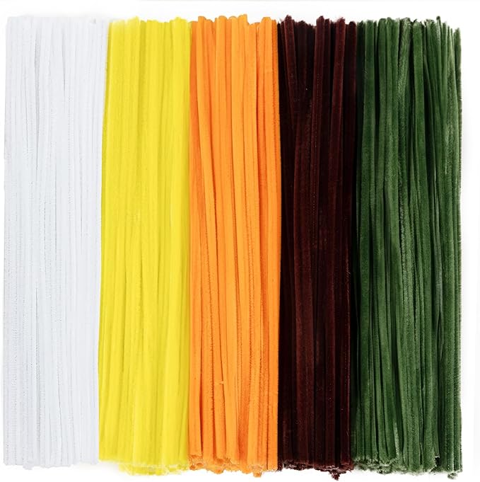 Caydo 500 Pieces Yellow Flowers Pipe Cleaners, Chenille Stems, Pipe Cleaner Crafts for DIY Art and Craft Projects Creative Gift Party Decorations