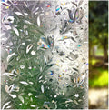LEMON CLOUD Window Film, Decorative Window Privacy Film, 3D Stained Glass Window Sticker,Anti-UV Sun Blocker Heat Control for Home(Rainbow Tulip Design,45.2 x 78.7 inches)