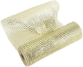MEEDEE Champagne Deco Mesh 10 Inch Deluxe Wide Foil Metallic Mesh Premium Decorative Mesh Champagne Gold Mesh Ribbon for Christmas Tree, Wreaths, Garland, Gift Wrapping, Bows Making (30 Feet)