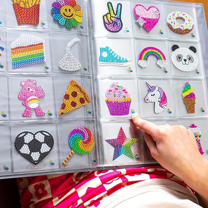 StickerBeans® Rhinestone Stickers - Magical 4-Pack, 2” x 2” Each, Unique Sparkly Cut-to-Shape for Collecting, Trading, Decorating Laptops, Phone Cases, Scrapbooks - for Kids, Teens, & Adults