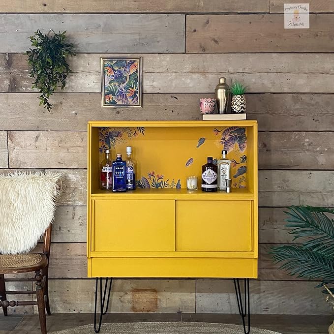 Dixie Belle Paint Company Chalk Finish Furniture Paint - Colonel Mustard (32oz) - Matte Retro Yellow Chic Chalk Mineral DIY Furniture Paint