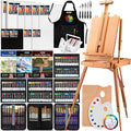 188Pcs All-in-One Art Painting Kit with French Easel, 96 Acrylic, Watercolor & Oil Paint Set, Complete Art Supplies Painting Set for Adults, Artists, Beginners