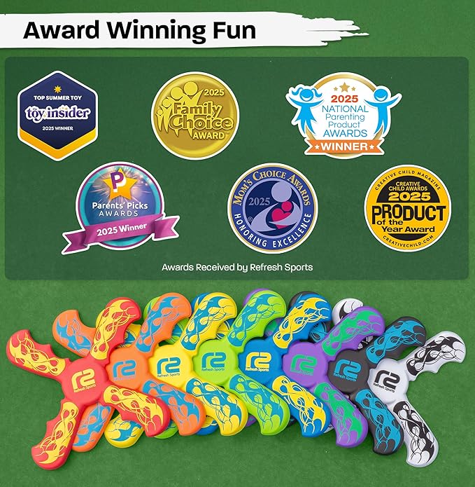 Kids Beach Toys Boomerang - Ultimate Beach Boomerangs for Beaches - Fun Easter Basket Stuffers for Boys & Girls - Playdates Sand Toys Soft Colorful Designs & Tons Of Fun Toy Easter Gifts For Kids