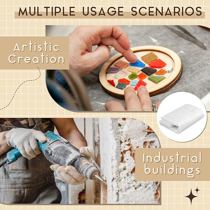 36" X 48" Mosaic Mesh for Back Mounted Tile Fiberglass Mosaic Mesh Backing Boast for Tile Installation Supplies Tools (Non Sticky)
