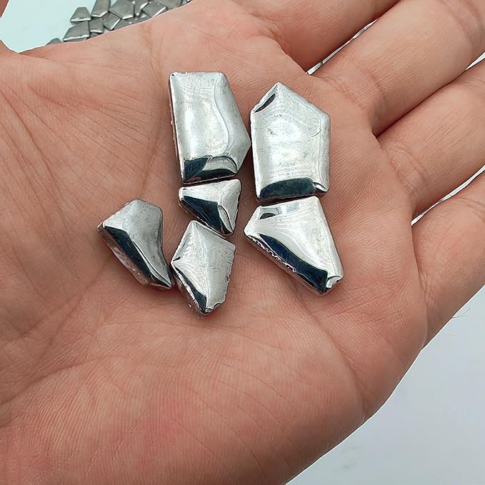 1.1LB Irregular Ceramics Mosaic Tiles, Mosaic Pieces Stones for DIY Mosaic Making Craft Hobby Arts Home Wall Decoration (Sliver)