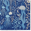 Premium Designer Paper Napkins, 3-Ply 6.5 x 6.5-inches Fold Disposable Decorative Lunch Dinner Napkin (20, Deep Blue)