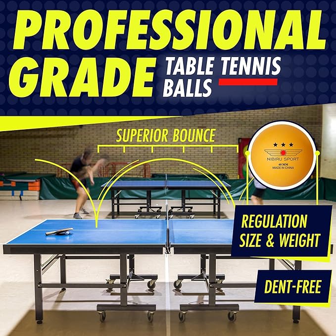 NIBIRU SPORT Professional Ping Pong Paddle Sets, 2 Paddle or 4 Paddle Table Tennis Set with Tournament Quality Balls and Carry Bag/Storage Case, Table Tennis Equipment & Ping Pong Accessories