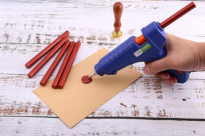 Yoption 15 Pieces Glue Gun Sealing Wax Sticks for Wax Seal Stamp, Great for Wedding Invitations, Envelopes, Cards, Christmas Gift Ideas, Wine Packages (Wine Red)