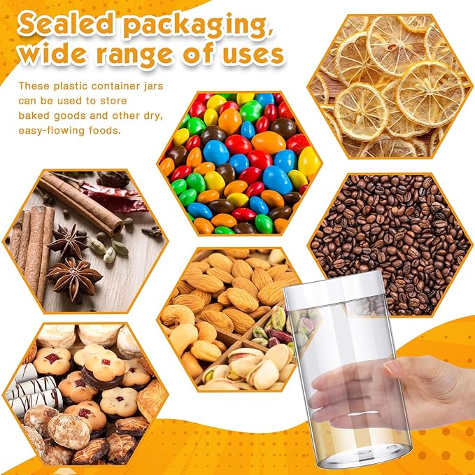 SATINIOR 24 Pieces Empty Clear Plastic Jars with Lids Round Storage Containers Wide Mouth for Beauty Product Cosmetic Cream Lotion Liquid Butter Craft and Food(White Lid,32 oz)