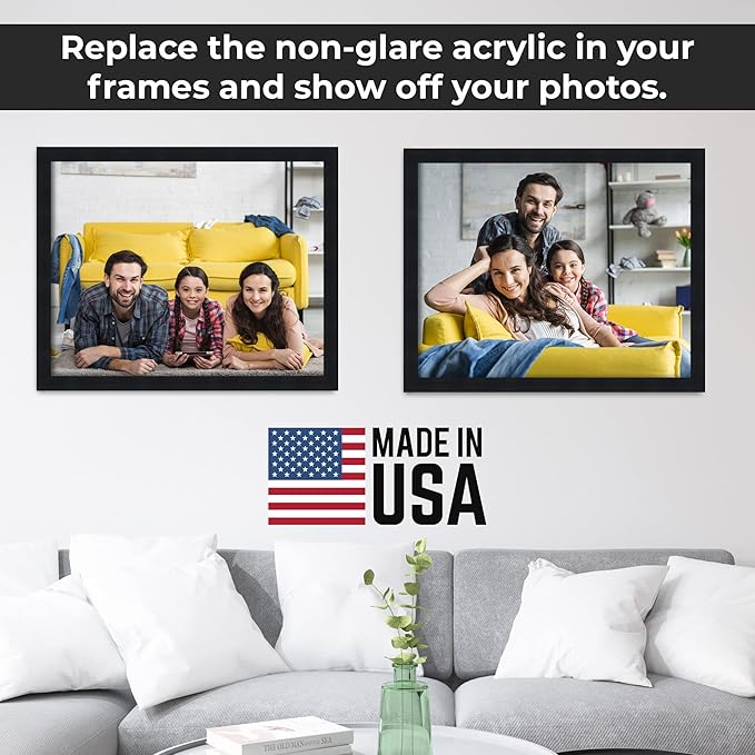 CountryArtHouse Non-Glare Acrylic Replacement for 16x40 Picture Frame, Replacement Plexiglass for 16x40 Photo Frame, UV-Resistant Non-Glare Acrylic Cover Sheet