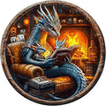 KAAYEE Wooden Puzzles for Adults, 3D Visual Effect Dragon Family Night Reading Wooden Jigsaw Puzzle Unique Shape Wood Puzzle Adult, 3D Effect Flat Puzzle Birthday Family Games (L-13.4*13.4 in-295pcs)