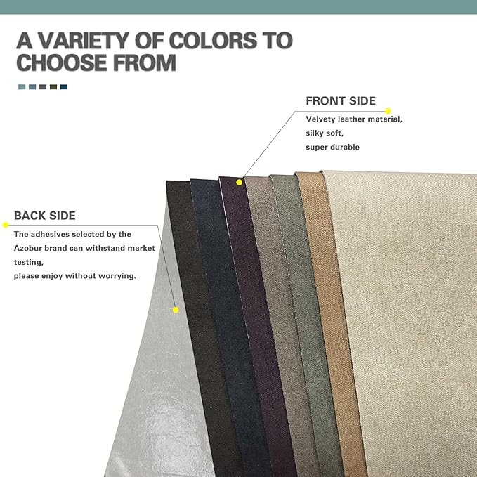 Azobur Velvet Repair Patch, Self-Adhesive Flannel Fabric Patch, Multi Colors, Microfiber Patch，Can be Used to Patch Sofas, Car Seats, Handbags, Jacket Holes and Tears (Brown)