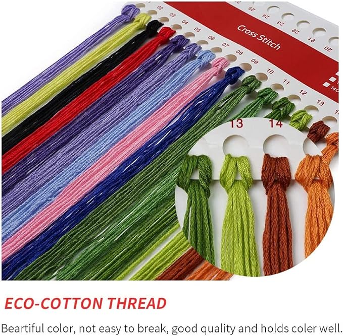 Foxdiviy Stamped Cross Stitch Kits - 11CT Embroidery Patterns - Colorful Flowers - 18x18 inch - Suitable for All Ages