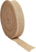 KINJOEK 2 Inch Wide 54 Yards Burlap Ribbon, Natural Jute Fabric Ribbon Crafts Ribbon for Christmas Wedding Gifts Burlap Fabric DIY for Decoration