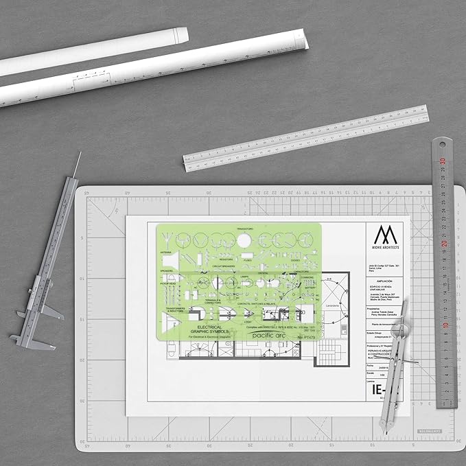 Pacific Arc Template: Electrical Graphic Symbols, 117 Openings 5" x 7"