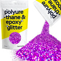 Hemway Polyurethane & Epoxy Resin Glitter 100g / 3.5oz Metallic Crystal Flake Additive for Flooring Jewelry Tumblers Glass Pigment - Chunky (1/40" 0.025" 0.6mm) - Purple Holographic