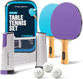 PRO SPIN All-in-One Ping Pong Set - Retractable Ping Pong Net for Any Table (72"), Ping Pong Paddles and Balls, Storage Case - Portable Table Tennis Family Games, Gifts for Boys & Girls