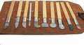 UJ Ramelson Agate Bezel Burnisher for Stone Setting, Jewelry Making, Metal Clay Burnishing and Polishing, Gold and Silver Leaf, Bookbinding Tools, Set of 10, Includes Leather Tool Roll