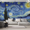 wall26 Starry Night by Vincent Van Gogh Dutch Impressionism 20th Century Artist Peel and Stick Large Wall Mural, Removable Wallpaper, Home Decor - 132x144 inches