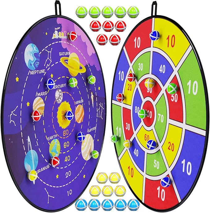 BooTaa 29" Large Dart Board for Kids, Kids Dart Board with Sticky Balls, Boys Toys, Indoor/Sport Outdoor Fun Party Play Game Toys, Birthday Gifts for 3 4 5 6 7 8 9 10 11 12 Year Old Boys Girls