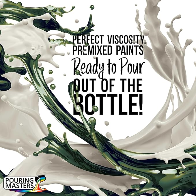 Pouring Masters Ivy Green/Blue Iridescent Special Effects Acrylic Pouring Paint - Premium 8-Ounce Pre-Mixed Fluid Acrylic Paint - Fluid Art Supplies for Canvas, Wood, Paper, Tile & Rocks
