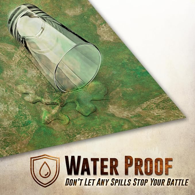 Battle Game Mat - 48x48 - Dungeons Tabletop Dragons Dice Role Playing Map - Wargaming RPG Warfare 40k Flames War - Reusable Miniature Figure Board Games - Warhammer Gaming Vinyl Mat