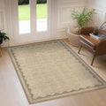 Scalloped 3x5 Rugs for Entryway, Small Area Rug Solid Jute Rug for Bedroom Girls, 3x5 Washable Rugs for Living Room, Non Slip Scalloped Bath Mat, Soft Dorm Nursery Carpet for Bedside