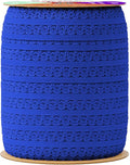 Mandala Crafts Royal Blue Stretch Lace Soft Elastic Trim Roll - 55 Yards 1 Inch Wide Stretchy Frilly Picot Ribbon for Sewing Lingerie, Headbands, Underwear, and Crafts