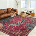 Tribal Rugs Summer Tropical 5x7 Area Rugs Wine Red Traditional Boho Vintage Oriental Rug Carpet for Bedroom Kitchen Dining Living Room Indoor Entryway Washable