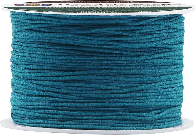 Mandala Crafts 0.5mm 109 Yards Dark Blue Cotton Waxed Cord for Jewelry Making Bracelet Cord Waxed String - Beading String Thread Jewelry Cords for Necklaces String