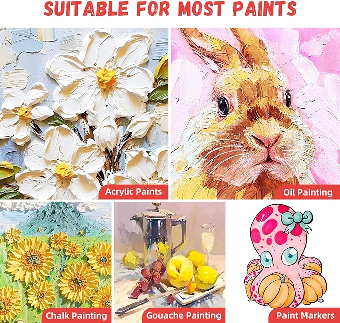 Simetufy Canvas Boards for Painting 11”x14” 46 Pack Bulk Canvases for Painting - Cotton Canvas Panels for Oil, Acrylic & Watercolor Painting