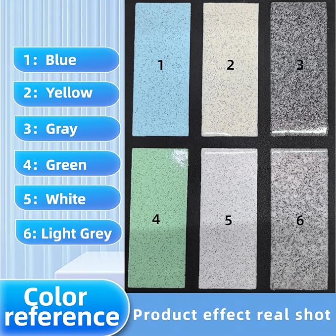 Epoxy Colored Sand Floor Paint, Epoxy Floor Paint High Gloss Marble Effect Coating for Indoor and Outdoor, Wear-resistant and non-slip Self-leveling Coating Blue 176OZ(5KG)