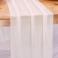 Ivory Chiffon Table Runners 10 FT Chiffon Cloth Runner for Wedding Party 12 x 120 Inches Sheer Boho Rustic Gauze Home Decor Restaurant Elegant Fabric Tabletop Runner Decorations