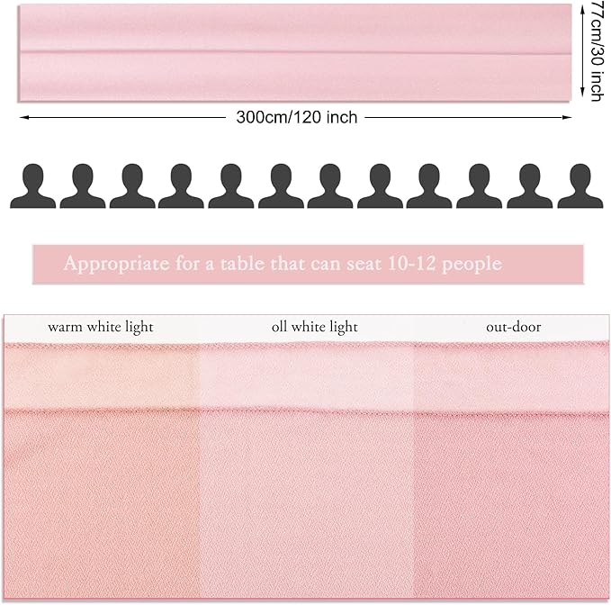 10ft Dusty Rose Chiffon Table Runner 30 x 120 Inches Sheer Romantic Table Runner for Boho Wedding Birthday Party Bridal Baby Shower Decoration