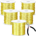 Funrous 5 Rolls 5 Size Jewelry Wire 18, 20, 22, 24, 26 Gauge Copper Wire Kit Jewelry Beading Bendable Craft Metal for Making Crafts, Sculpting with a Pliers(Gold)