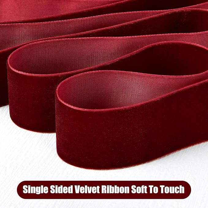 1.5" X 20 Yards Light Khaki Velvet Ribbon for Christmas Tree Wreath Decoration Handmade Crafts Ornaments Gift Wrapping & Bow Making