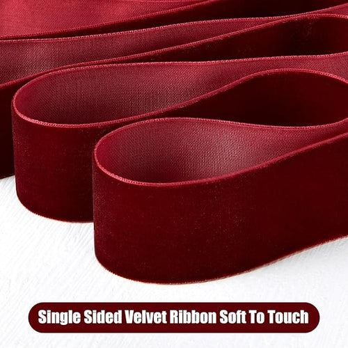 1" X 20 Yards Baby Blue Velvet Ribbon for Christmas Tree Wreath Decoration Handmade Crafts Ornaments Gift Wrapping & Bow Making