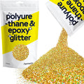 Hemway Polyurethane & Epoxy Resin Glitter 100g / 3.5oz Metallic Crystal Flake Additive for Flooring Jewelry Tumblers Glass Pigment - Chunky (1/40" 0.025" 0.6mm) - Gold Holographic