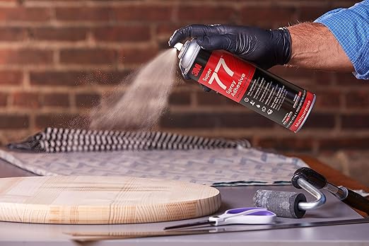 3M Super 77 Multipurpose Permanent Spray Adhesive Glue, Paper, Cardboard, Fabric, Plastic, Metal, Wood, Net Wt 16.75 oz