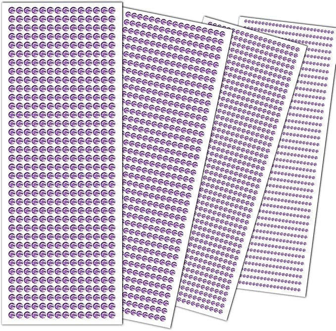 3090 Pcs 4 Sheets Rhinestone Stickers 3/4/5/6 mm Self Adhesive Craft Rhinestones Gems for Face Eyes Makeup Hair Body (Lightpurple-3/4/5/6mm)