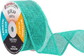 Mandala Crafts Turquoise Burlap Ribbon 1.5 Inches Wide Jute Ribbons for Crafts - 20 Yds Roll Rustic Burlap Wrap Trim Ribbons for Wreaths Bows Wedding Party Decoration