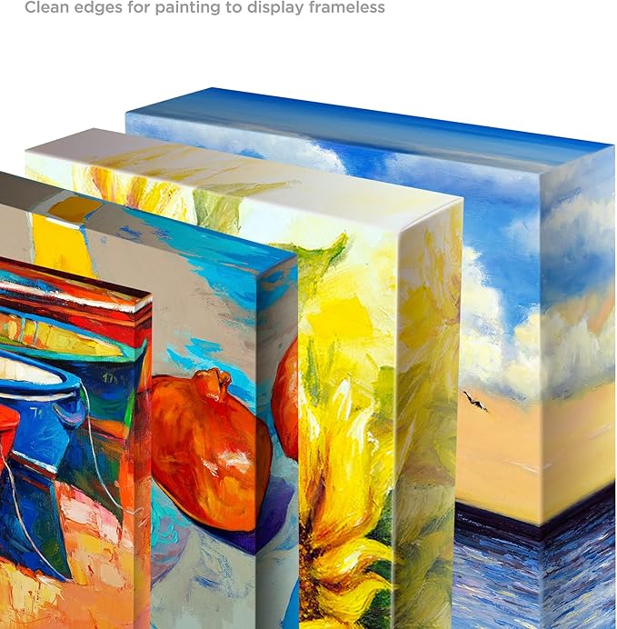 Creative Mark The Edge Deluxe Cotton 1-1/2" Deep Stretched Canvas for Painting, 48x48 Pack of 3, 14oz. Primed Weight, Universal Archival Priming, Medium Tooth, Hand-Stretched Canvas for Painters