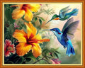 Dimensean Stamped Cross Stitch Kits Full Range of Embroidery Patterns Starter Kits for Beginners Adult or Kids DIY Cross Stitches Needlepoint Kits 11CT-Hummingbirds Gather Honey 16x20 inch
