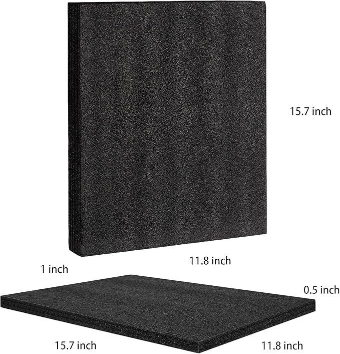 4 Pcs Black Polyurethene Foam Sheets,2 Sizes Cuttable Packing Foam Block Foam Padding for Packing and Crafts,Toolbox Storage(12 x 16 x 1 in,12 x 16 x 0.5 in)