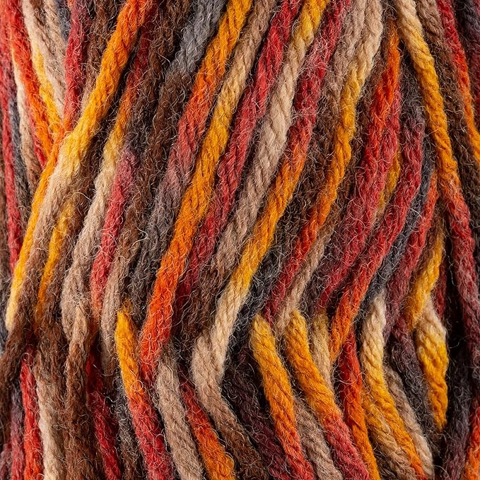3 Skeins of Sensy Roving Multi Color Yarn, 3.5 oz, 132 Yards, Gauge 5 Bulky (Autumn)