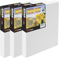 Creative Mark The Edge Deluxe Cotton 1-1/2" Deep Stretched Canvas for Painting, 6x12 Pack of 3, 14oz. Primed Weight, Universal Archival Priming, Medium Tooth, Hand-Stretched Canvas for Painters