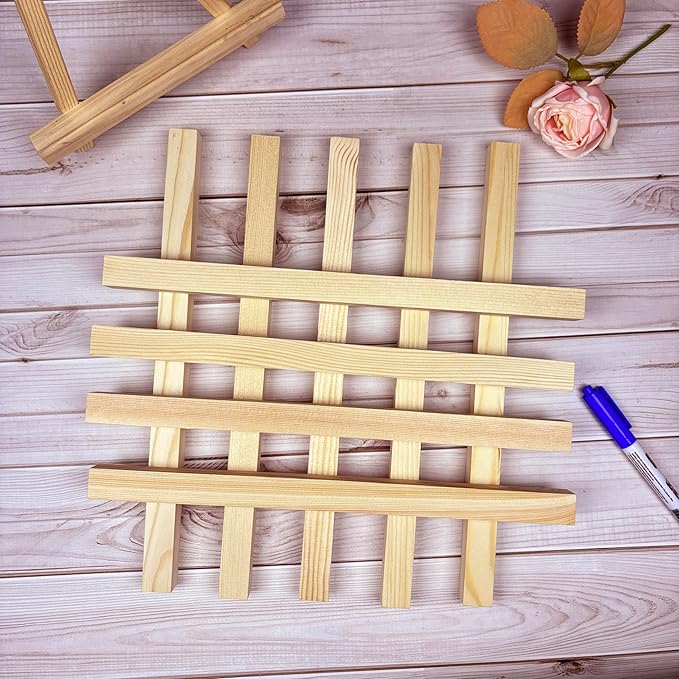 Square Wood Dowels Wooden Dowel Rods for Crafting 3/4" x 12", 10 PCS Square Wood Sticks for Crafts, Unfinished Pine Hardwood Sticks for Woodworking Models Making Dollhouses Miniatures