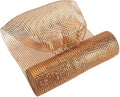 MEEDEE Deco Mesh Copper Brown Mesh Ribbon 10 Inch Deluxe Wide Foil Metallic Mesh Fall Deco Mesh Harvest Mesh Ribbon for Wreaths, Garland, Christmas Tree, Gift Wrapping, Bows Making (30 Feet)