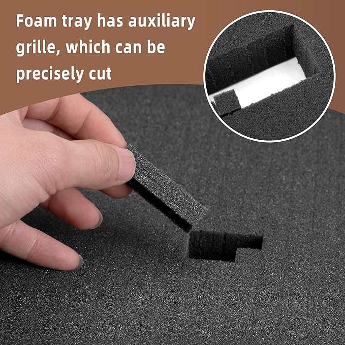 DECOHS 4 Pcs Pick and Pluck Foam- 16 x 12 x 2 Inch Pick Apart Foam Insert- Pluck Pre Cube Sheet Foams with Bottom Use for Board Game Box Cases Storage Drawer