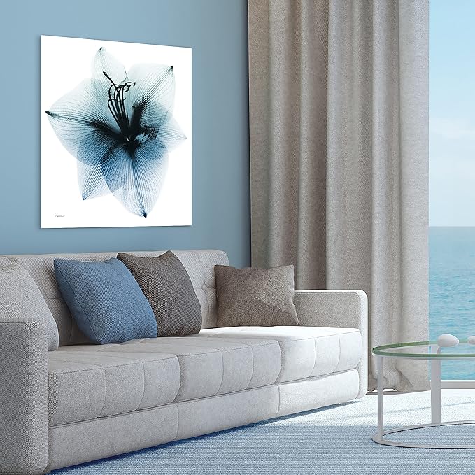 Empire Art Direct Frameless Free Floating Tempered Glass Panel Graphic Wall Art Ready to Hang, 38" x 38", Glacial Amaryllis